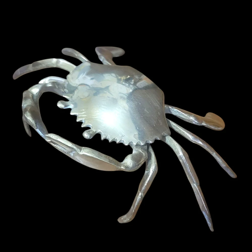 VTG Brass Crab Trinket Box